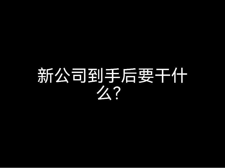 新公司到手后要干什么？