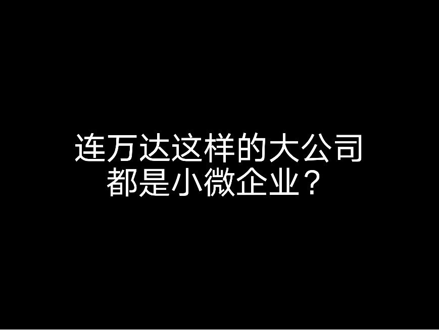 連萬達(dá)這樣的大公司都是小微企業(yè)？